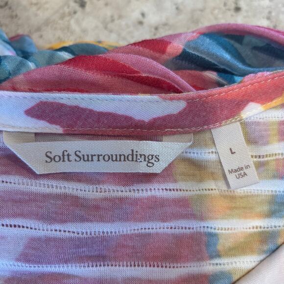 Soft Surroundings Tropical Print Havana Calypso Tunic Top Cover Up Size Large - Picture 4 of 5